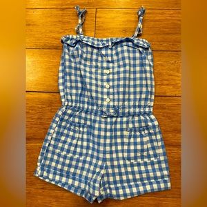 Beautiful girl romper in white and light blue